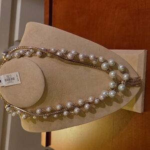 Talbots Pearl and goldtone necklace